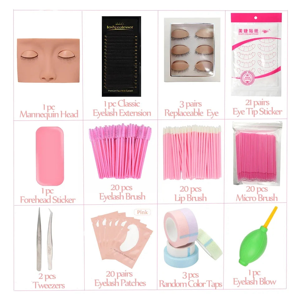 Lashprofessor Mannequin Head For Eyelash Extension With Practice Silicone Mannequin Head Lashes Extension Cosmetic Model Supplie