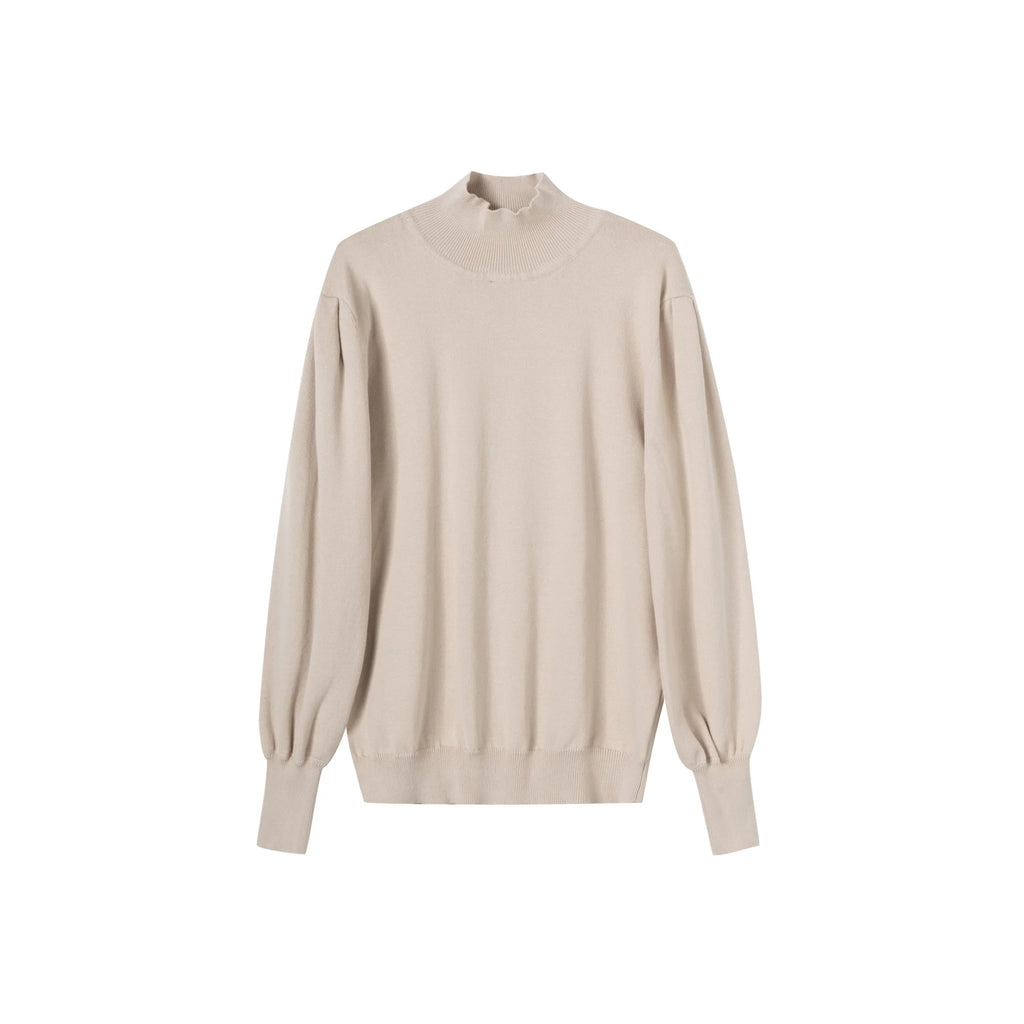 High Quality Boutique Teenager Girl Knitted Solid Color Sweater Top Stand Collar Autumn Winter Girls Knitting Tops For Daily
