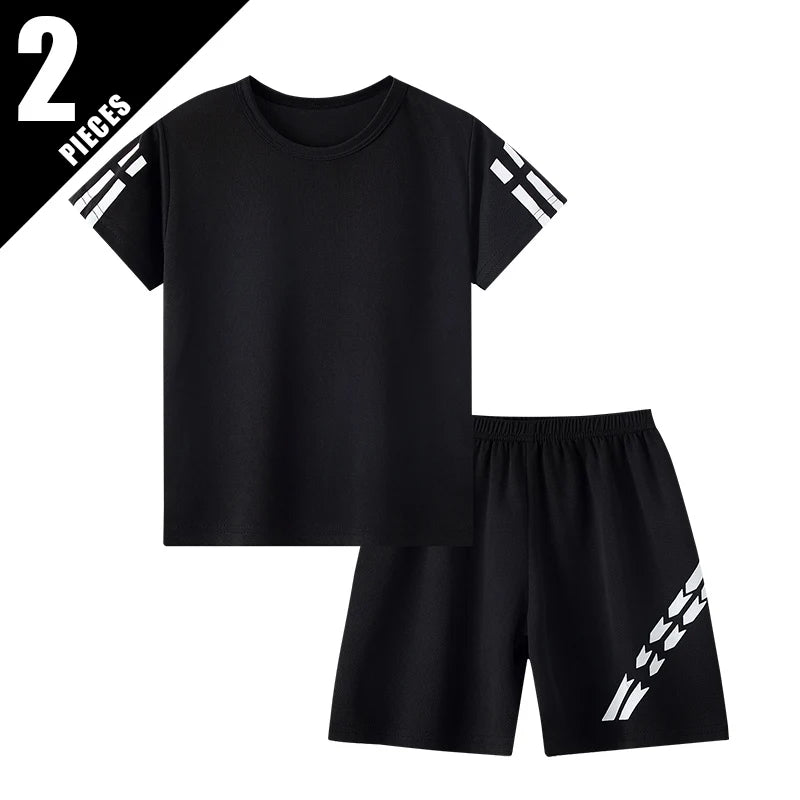 2/4-pcs Summer Children's Multi-color Combination Quick Drying Sports Suit Boys And Girls Short Sleeved T-shirt Versatile Shorts