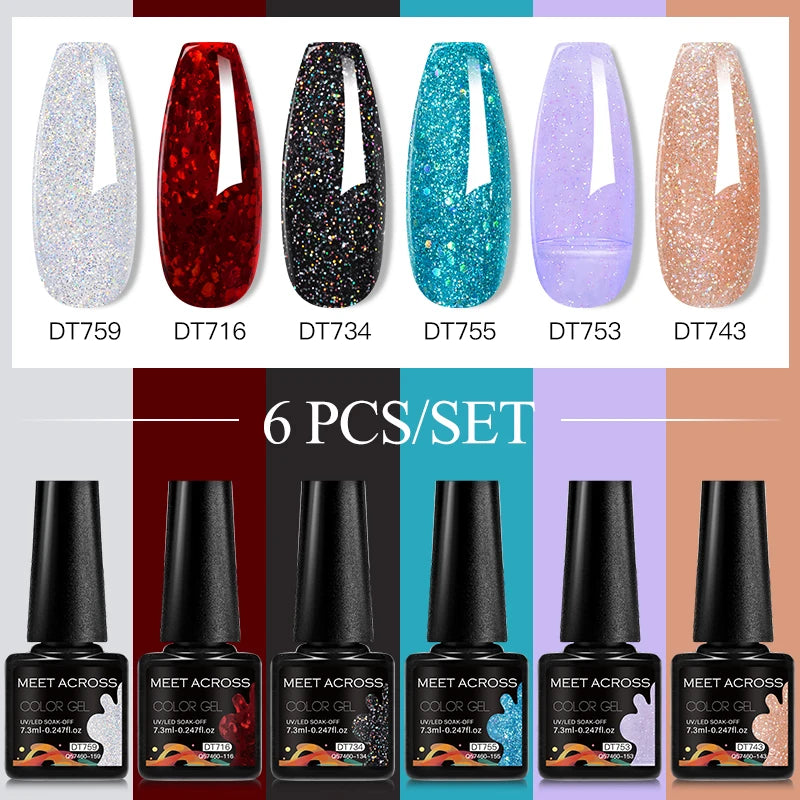 6pc Nail Gel Polish Set DIY Nail Art Semi Permanent UV LED Gel Kit For Nails Decoration Manicure Soak Off Painting Vernis Design
