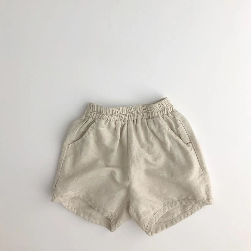 Summer Baby Cotton Linen Shorts Kids Boy Girl Leisure Breathable Short Pant Thin Style Children's Outwear Clothes