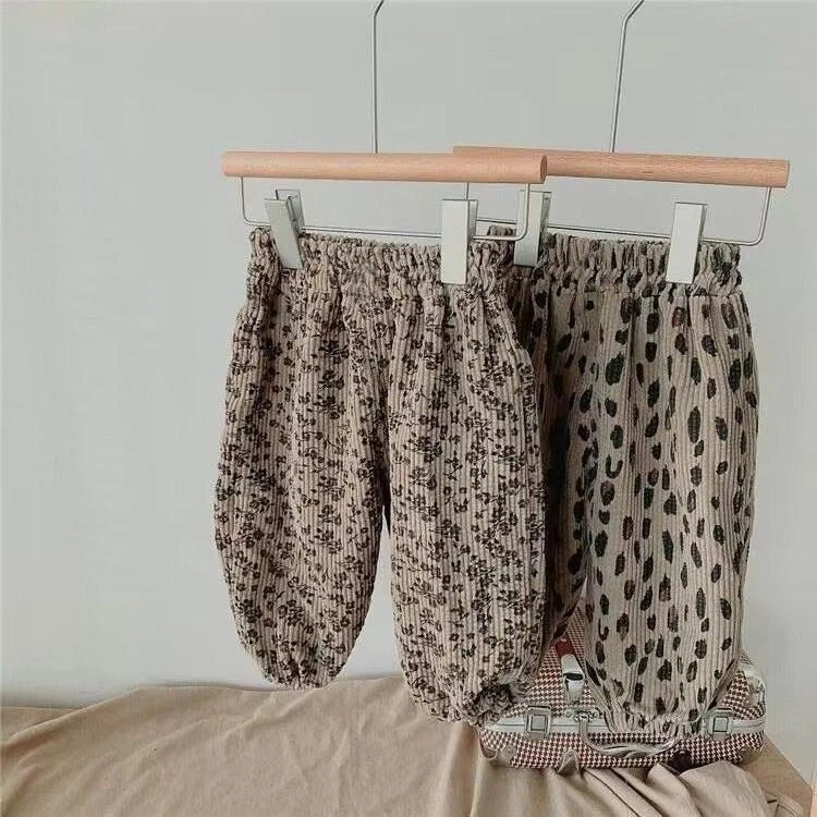 autumn New Girl Children Loose Leopard Casual Pants Baby Fashion Pants Kid Outdoor Cotton Trousers Toddler Girl Clothin Costume