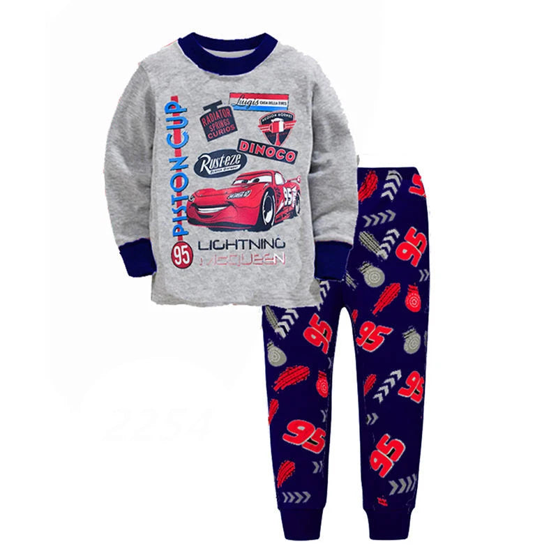 Kids cars Pajamas 2pcs/set for Boys Girls Home Wear Kids Casual Sleepwear Long Sleeve Pajamas Bottoms Suit Cute Gifts
