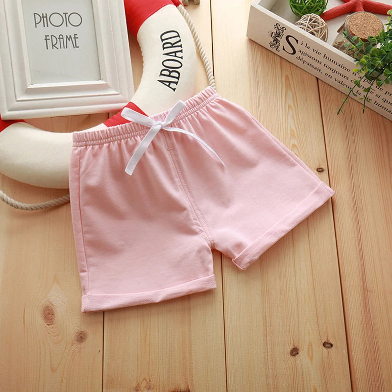 Red Black Pink White Baby Shorts Toddler Boys Girls Cotton Shorts Summer Kids Sport Short Pants Children's Clothing Outfits 1-7T