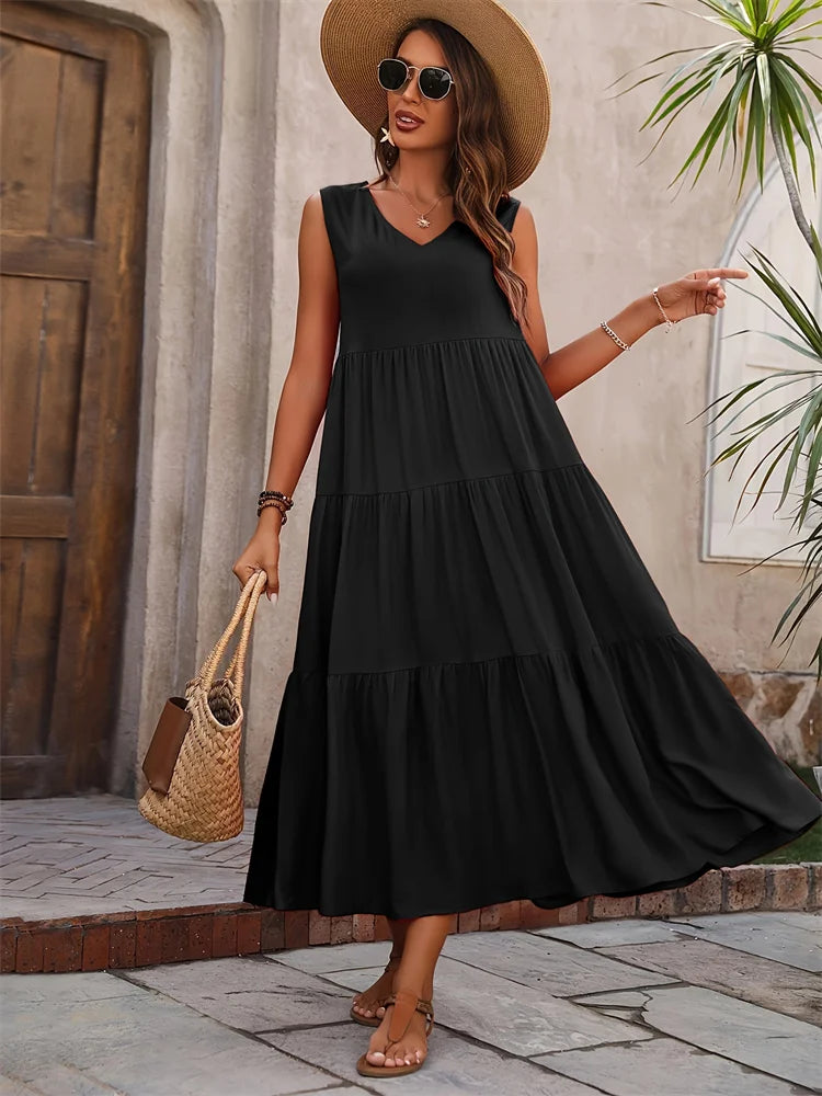 2026 Women Dress Summer Casual Brand Vacation Holiday Beach