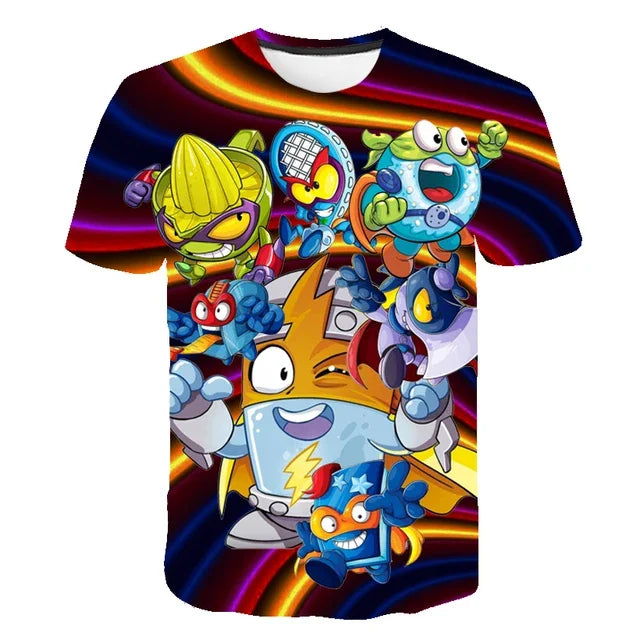 Super Zings T Shirt Kids Toddler Anime Game Streetwear Short Sleeve