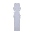 Criss Cross Cut Out Dress, Sexy, Mock Neck Sleeveless Dress