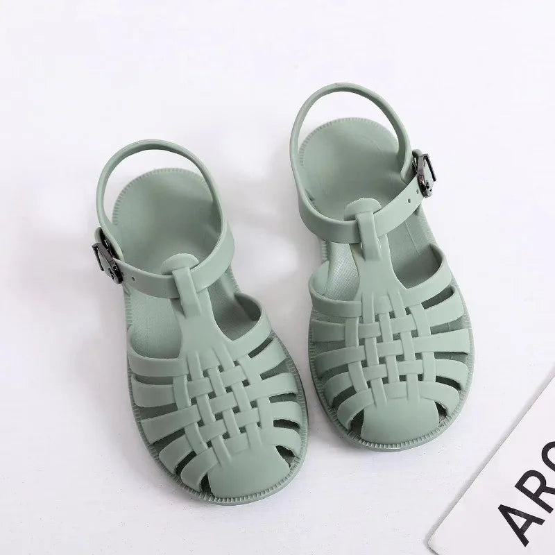Child Beach Shoes for Sea Summer Girls Gladiator Sandals Baby Soft Non-slip Princess Jelly Shoes Boy Roman Flip-flops