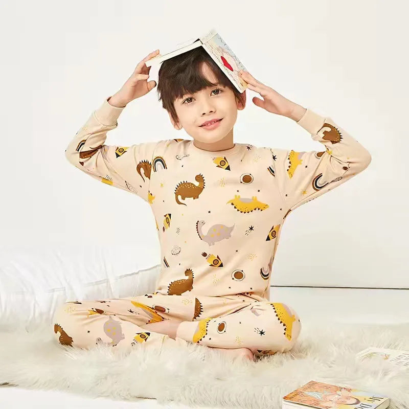 Boys Pajamas Sets 2 to 3 4 5 6 7 8 9 10 11 12 13 Years Cotton Soft Long Sleeve Toddler Boy Pijamas Set Blue Astronaut Pyjamas