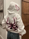 Women and men Spider Graphic Zip-Up Hoodie