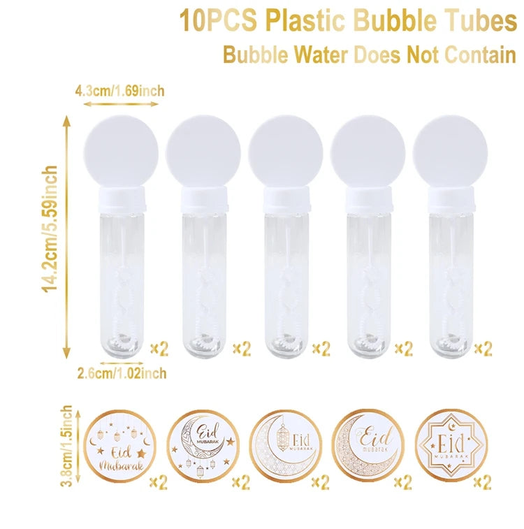EID Mubarak Bubble Wand Soap Bottle Tube Ramadan Decor 2026 For Home Ramadan Kareem Islamic Muslim Party Eid Al Adha Gifts