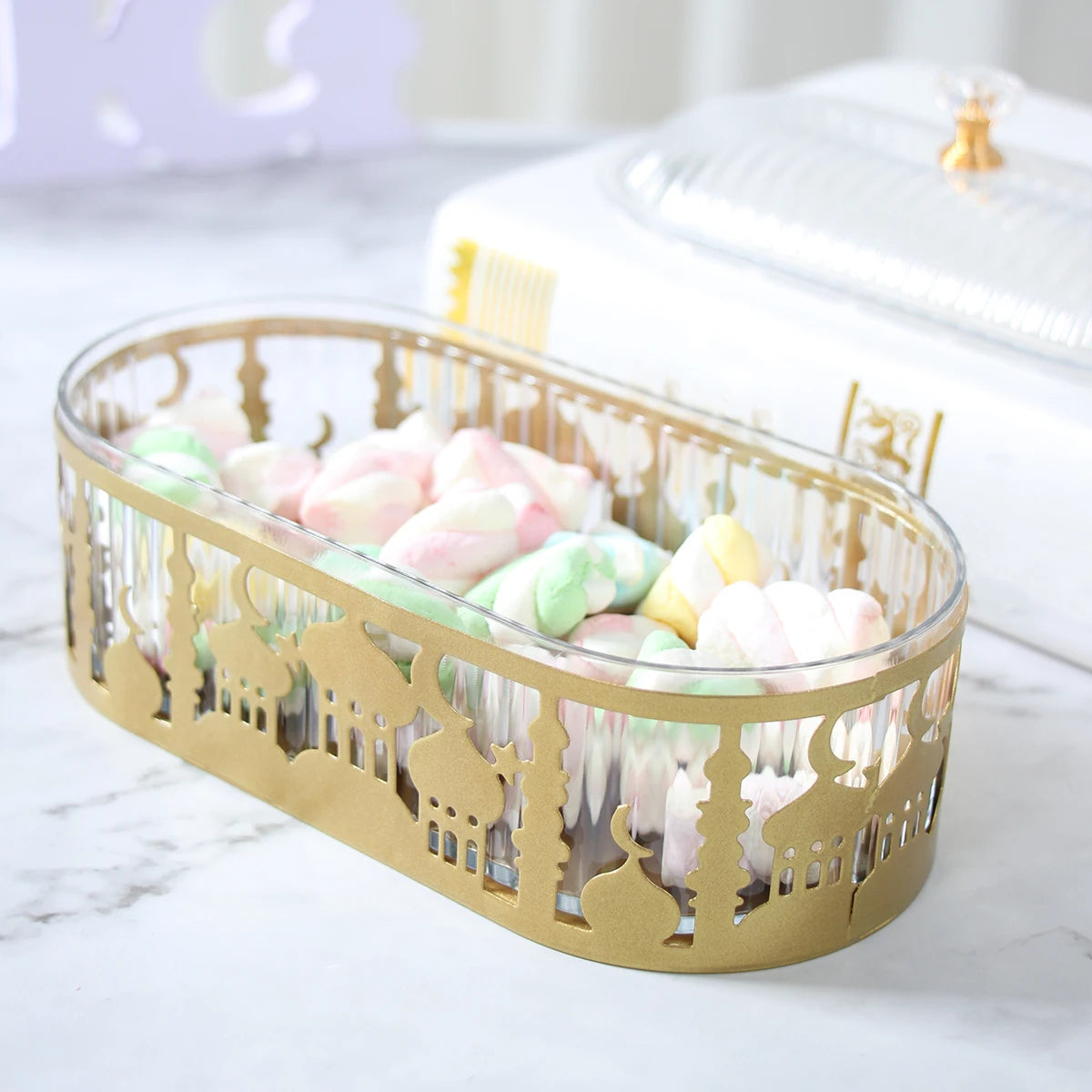 Ramadan Decoration Candy Snacks Tray EID Mubarak Decoration 2026 For Home Ramadan Kareem Islamic Muslim Party Eid Al Adha Gifts