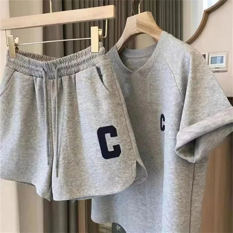  Loose Short Sleeve Top & Shorts Set