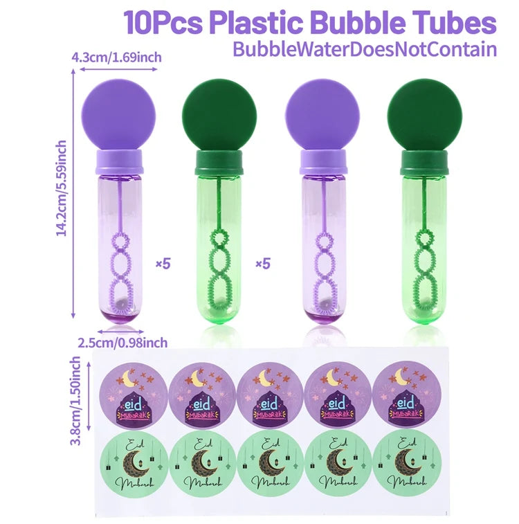 EID Mubarak Bubble Wand Soap Bottle Tube Ramadan Decor 2026 For Home Ramadan Kareem Islamic Muslim Party Eid Al Adha Gifts