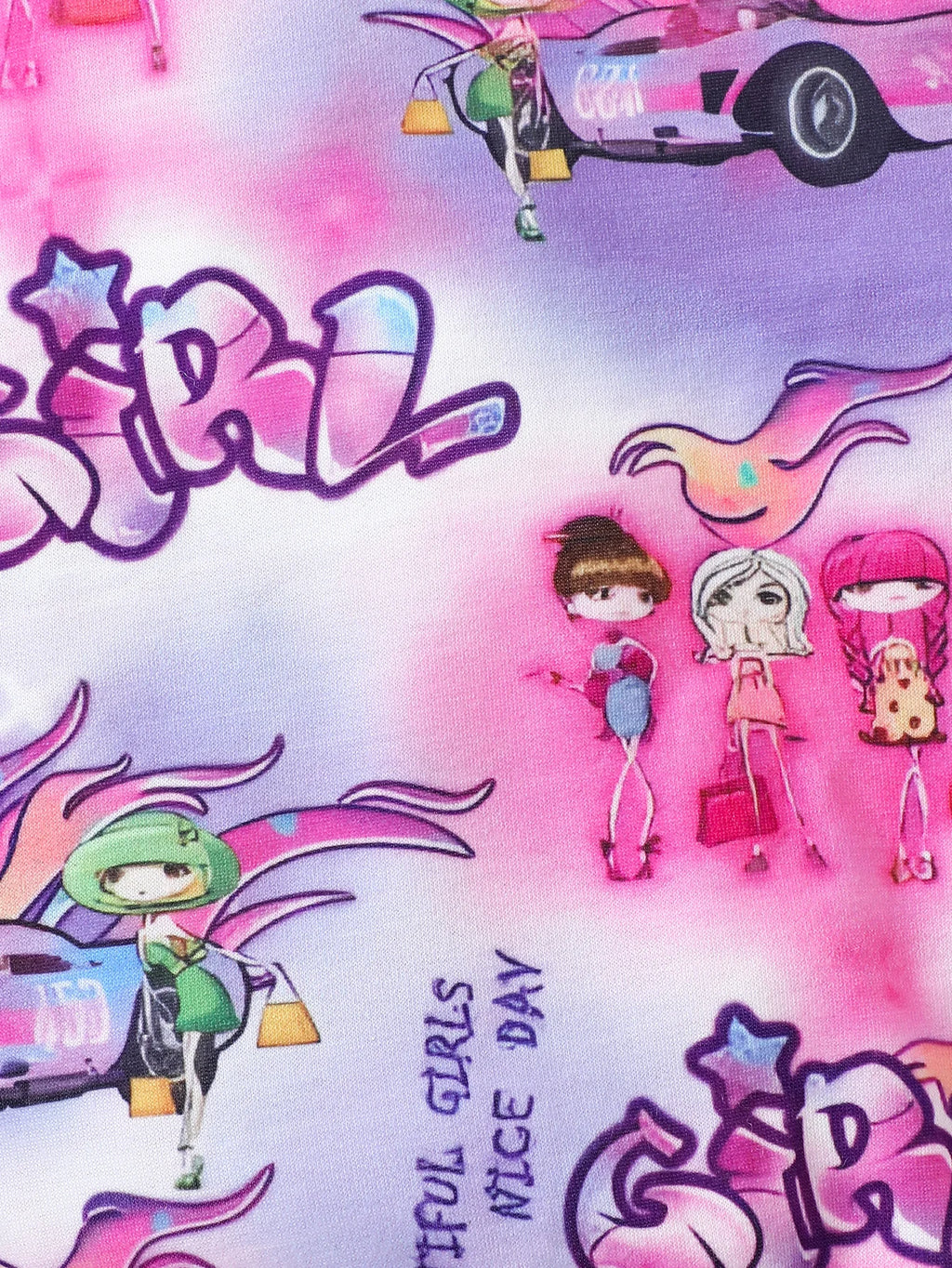 Girls' Casual Fashion Knitted Long-Sleeved Round-Neck Cartoon Print Sweatshirt Pullover