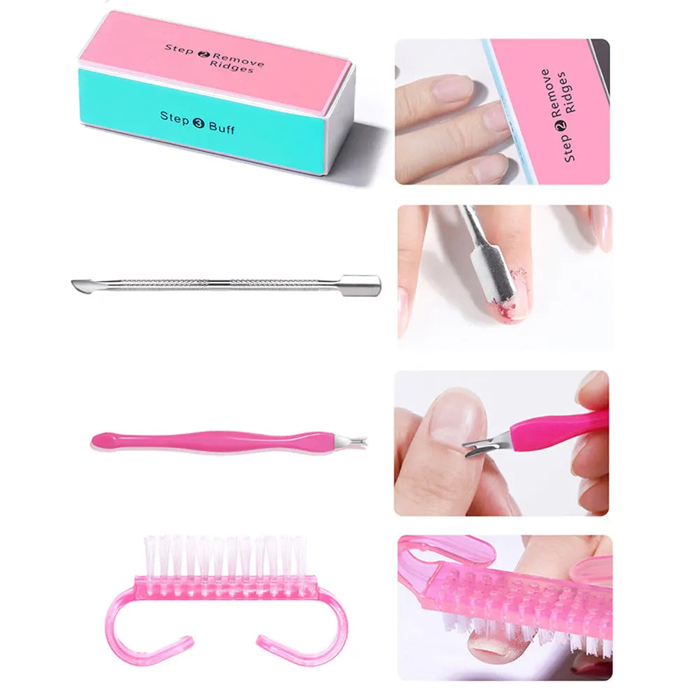 Manicure Set with Mini803 Nail Lamp Kit Nail Care Accessories Set Handheld Pen Sander Polishing Block Manicure Tools