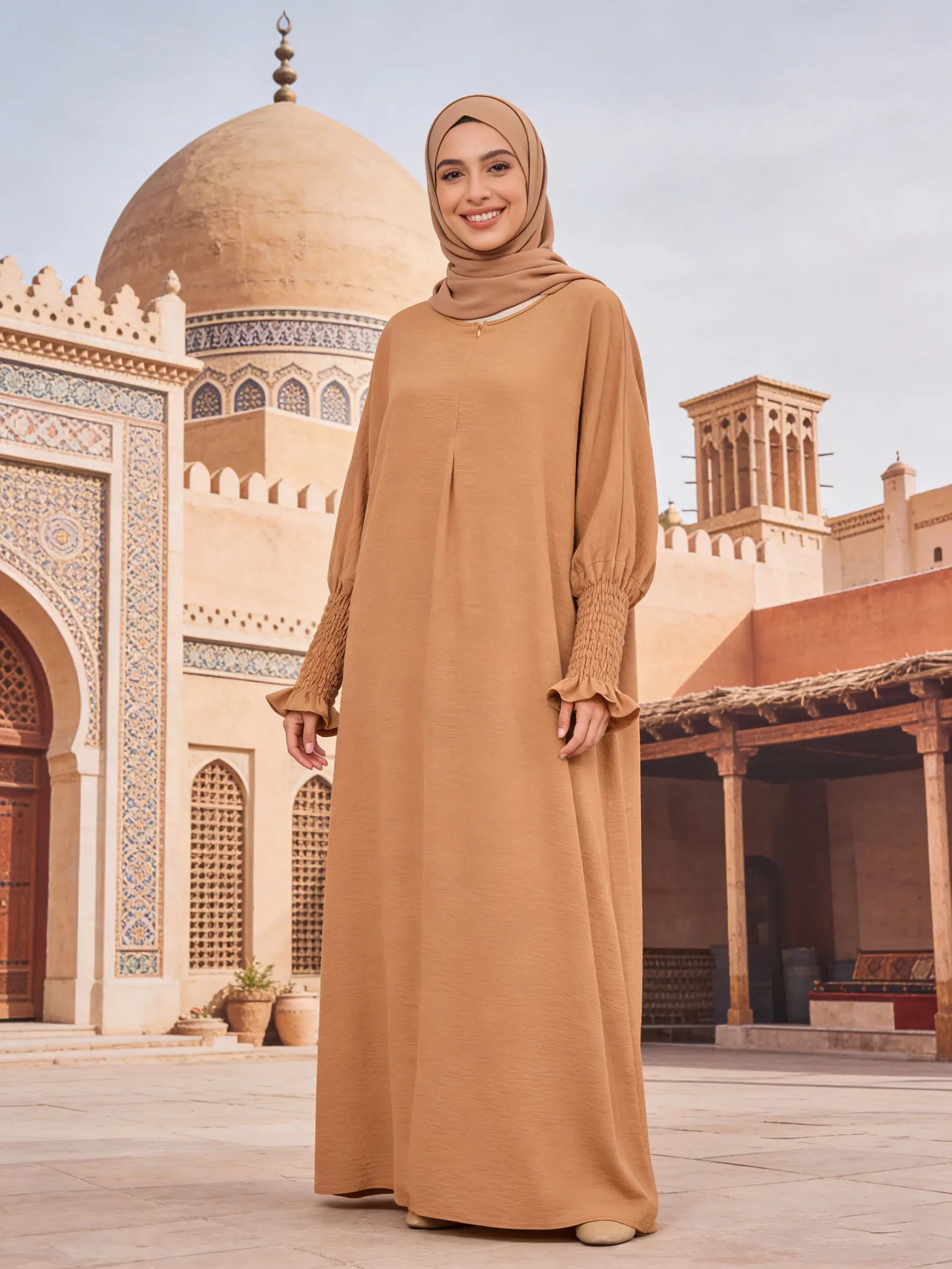 Minimalist Black Front-Zip Plain Abaya Maxi Dress Women Muslim Egyptian Kaftan Ramadan Jalabiya Islam Saudi Arabic Outfits 2025