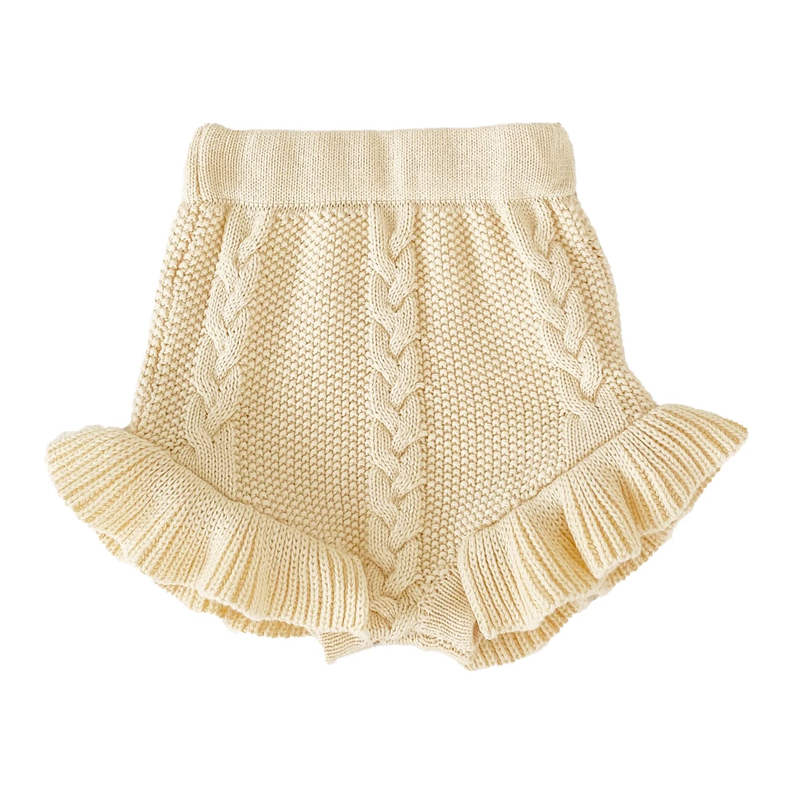 Fall Kids Girl Knitting Shorts Bloomers Lattice Flower Bud Pants Toddler Princess PP Shorts Baby Girls Ruffle Edge Lovely Shorts