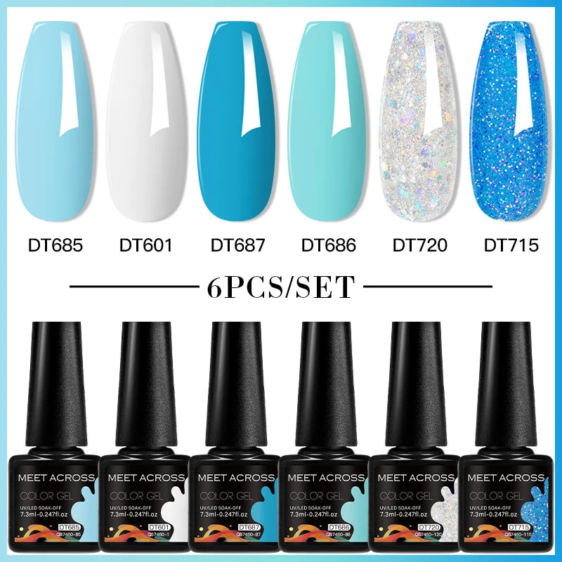 6pc Nail Gel Polish Set DIY Nail Art Semi Permanent UV LED Gel Kit For Nails Decoration Manicure Soak Off Painting Vernis Design