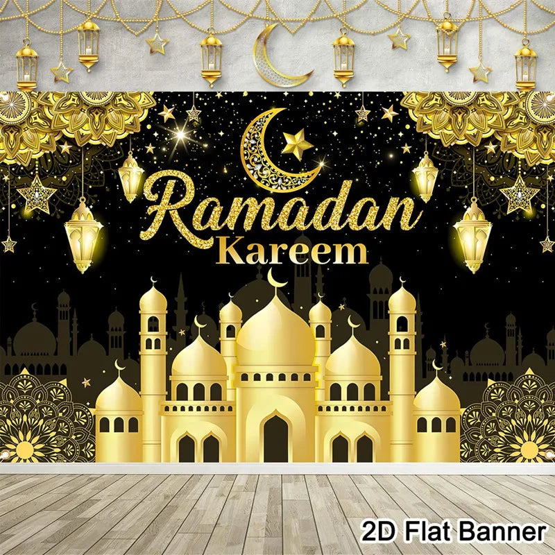 EID Mubarak Decoration Backdrop Ramadan Decor 2026 For Home Background Ramadan Kareem Islamic Muslim Party Eid Al Adha Gifts