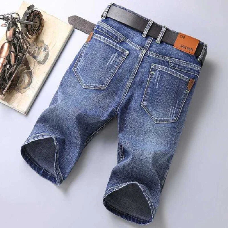 Denim Shorts Men's Summer Thin Straight Classic Designer Business Short Jeans Brand Clothing Stretch Korean Casual Male Shorts