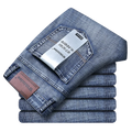 Wthinlee New Business Men's Jeans Casual Straight Stretch Fashion Classic Blue Black Work Denim Pant Trousers Male  Clothing