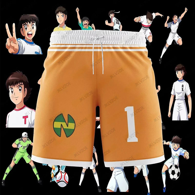 New Arriavl Summer Captain Tsubasa School Nansheng Olive And Benji Football Beach Short Pants Fitness Sports Kids/Adult Shorts