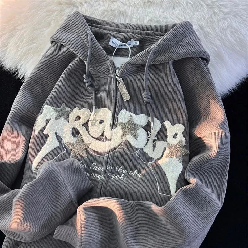 Women’s Embroidered Zip-Up Hoodie