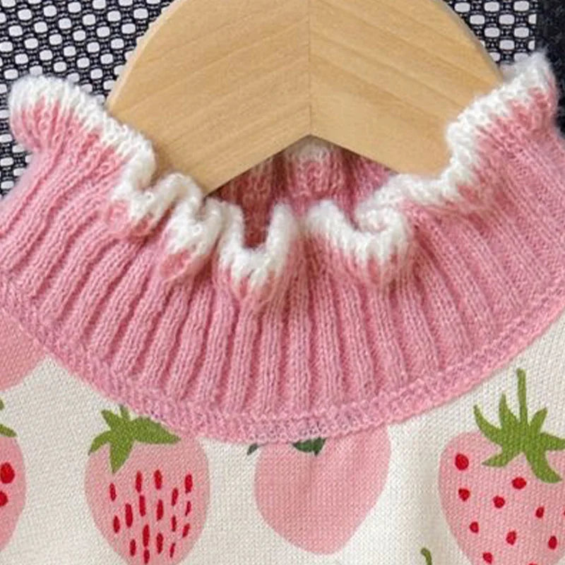 Girls' Sweater Autumn/Winter New Thickened Fashion Children's Knitted Sweater Girls' Top Sweet and Cute