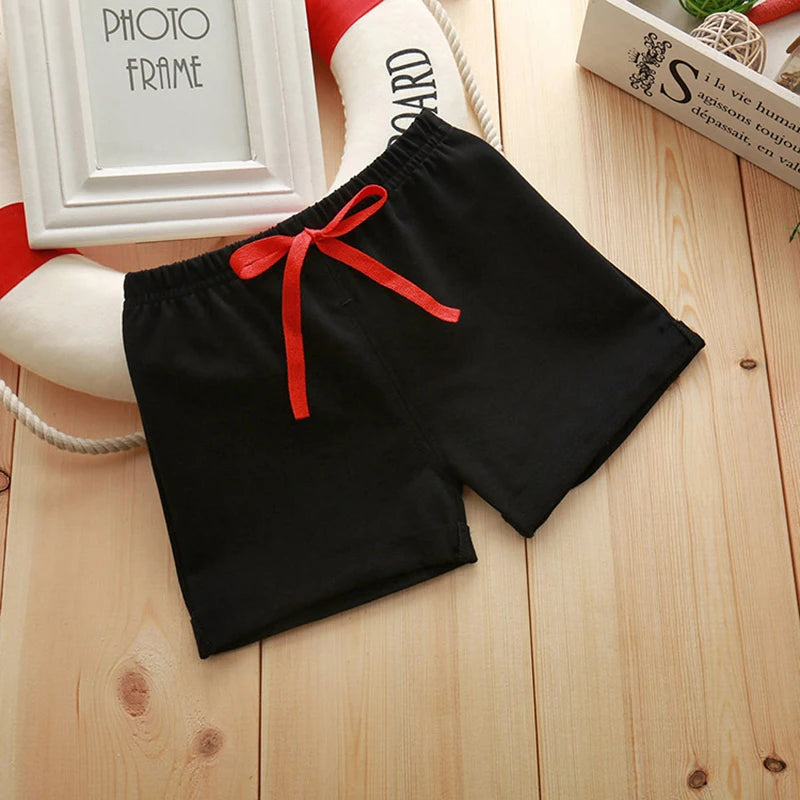 Red Black Pink White Baby Shorts Toddler Boys Girls Cotton Shorts Summer Kids Sport Short Pants Children's Clothing Outfits 1-7T
