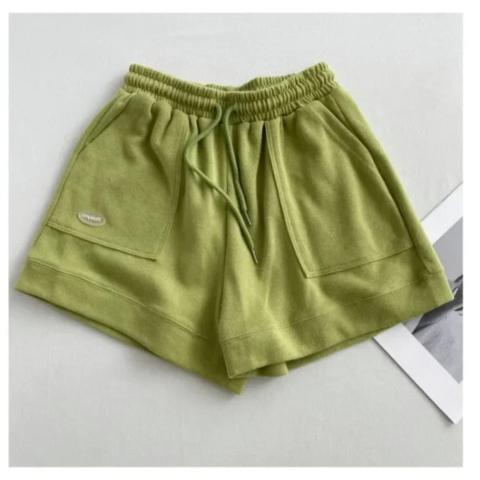 2026 Women's Comfortable Loose Wide-legged Drawstring A Pants Slim Waist Slim Fit Casual Home Versatile Sports Shorts New