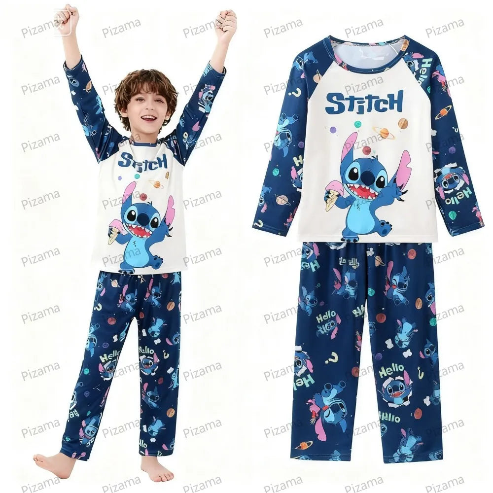 Stitch Pajamas for Kids Girls Long Sleeved Soft Comfortable Lilo & Stitch Pyjamas Suits Children's Loungewear Sleepwear
