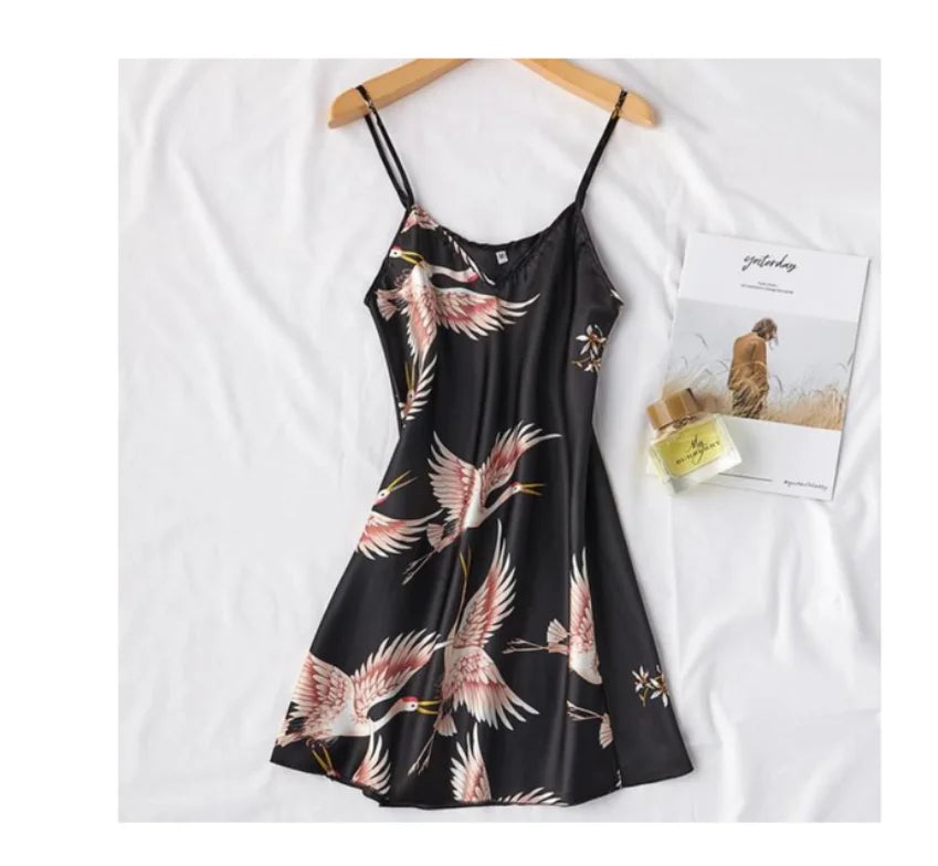 Sexy Nightwear Gown Set Women 2PC Pyjama V-Neck Pajamas Silky Sleepwear Spring Lady Sleep Suit Robe Wear Home Negligee Homewear