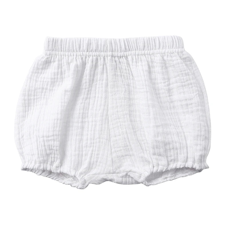 2026 Summer Breathable Baby Kids Boys Girl Shorts Solid Color Cute Cotton Linen Bread short Pants Fashion For Newborn Bloomers