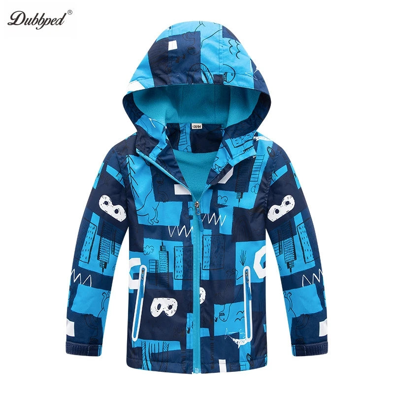 Dubbped Boys Girls Lightweight Breathable Raincoat Waterproof Hooded Rain Jacket Windbreaker Easy to Fold 3-12Y