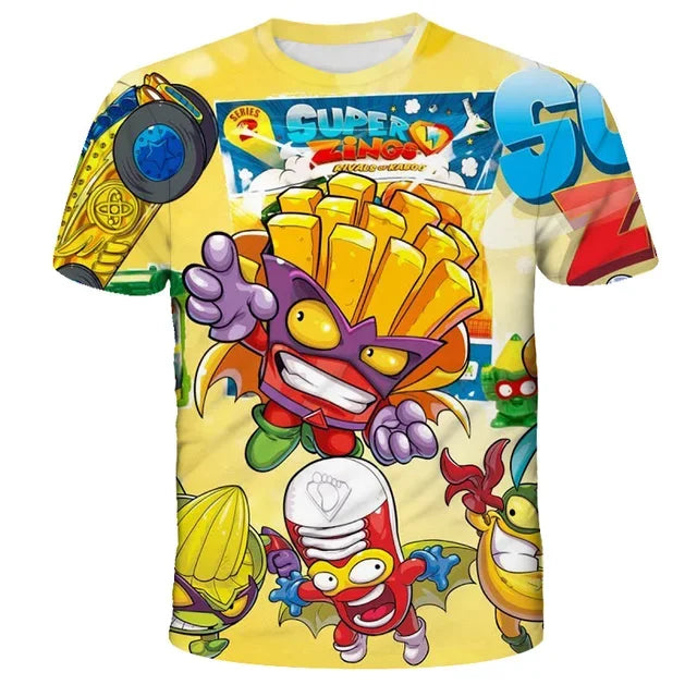Super Zings T Shirt Kids Toddler Anime Game Streetwear Short Sleeve