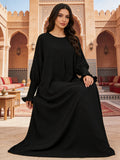 Minimalist Black Front-Zip Plain Abaya Maxi Dress Women Muslim Egyptian Kaftan Ramadan Jalabiya Islam Saudi Arabic Outfits 2025