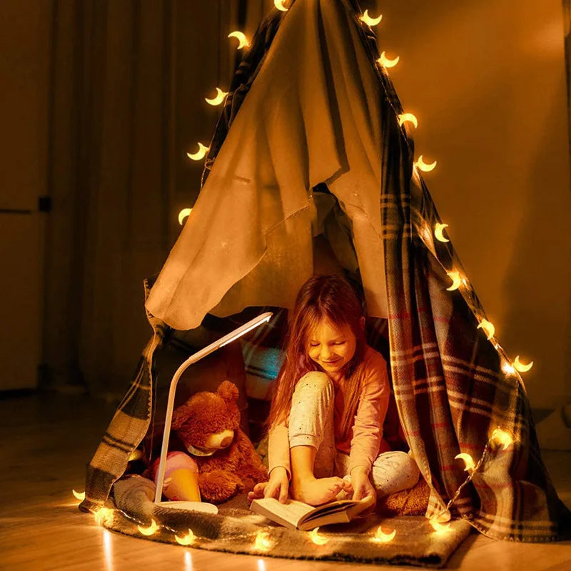 1.5M 10LED Moon Star Eid Mubarak String Light Ramadan Decorations for Home 2026 Ramadan Kareem Islamic Muslim Party Eid Al Adha