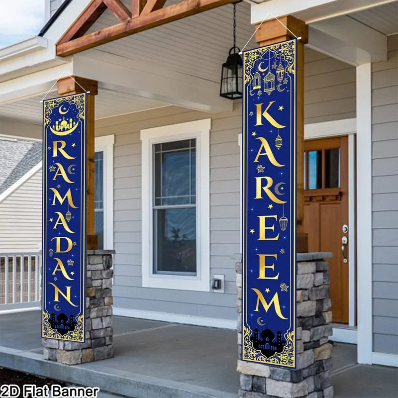 Eid Mubarak Door Banner Ramadan Decoration 2026 for Home Mubarak Ramadan Kareem Islamic Muslim Party Decor Eid Al Adha Gifts