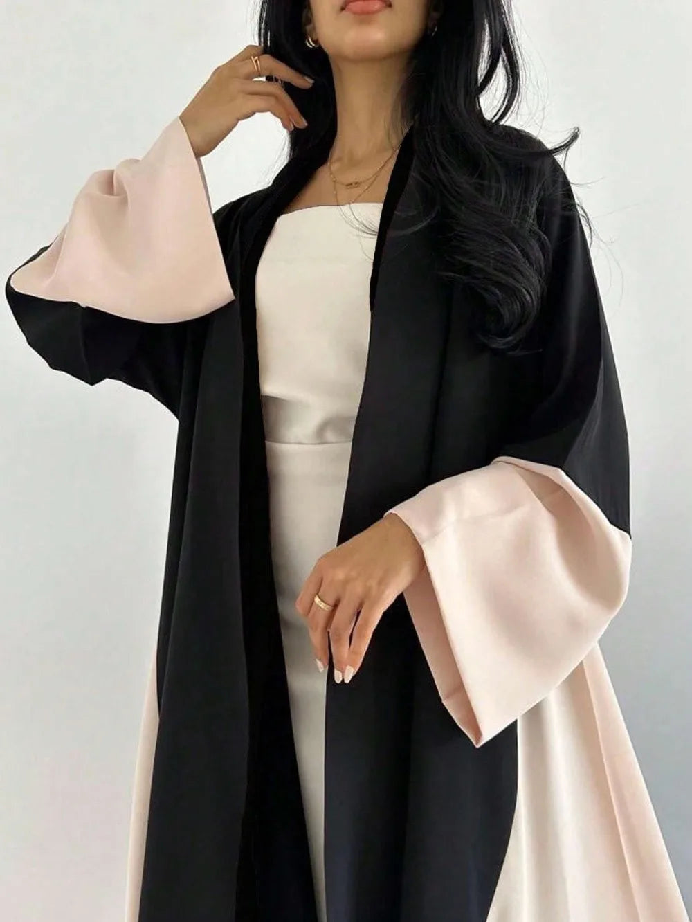 Middle-East Ethnic Clothing Loose Open Front Abaya Muslim Women Abayas Casual Kaftans Islamic Full Sleeve Maxi Dresses Jilbabs