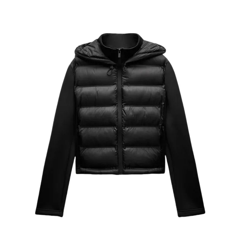 New Arrival  Women's Lightweight Warm Down Jacket with Long Sleeves and Zippered Hooded Sports Coat 4391742