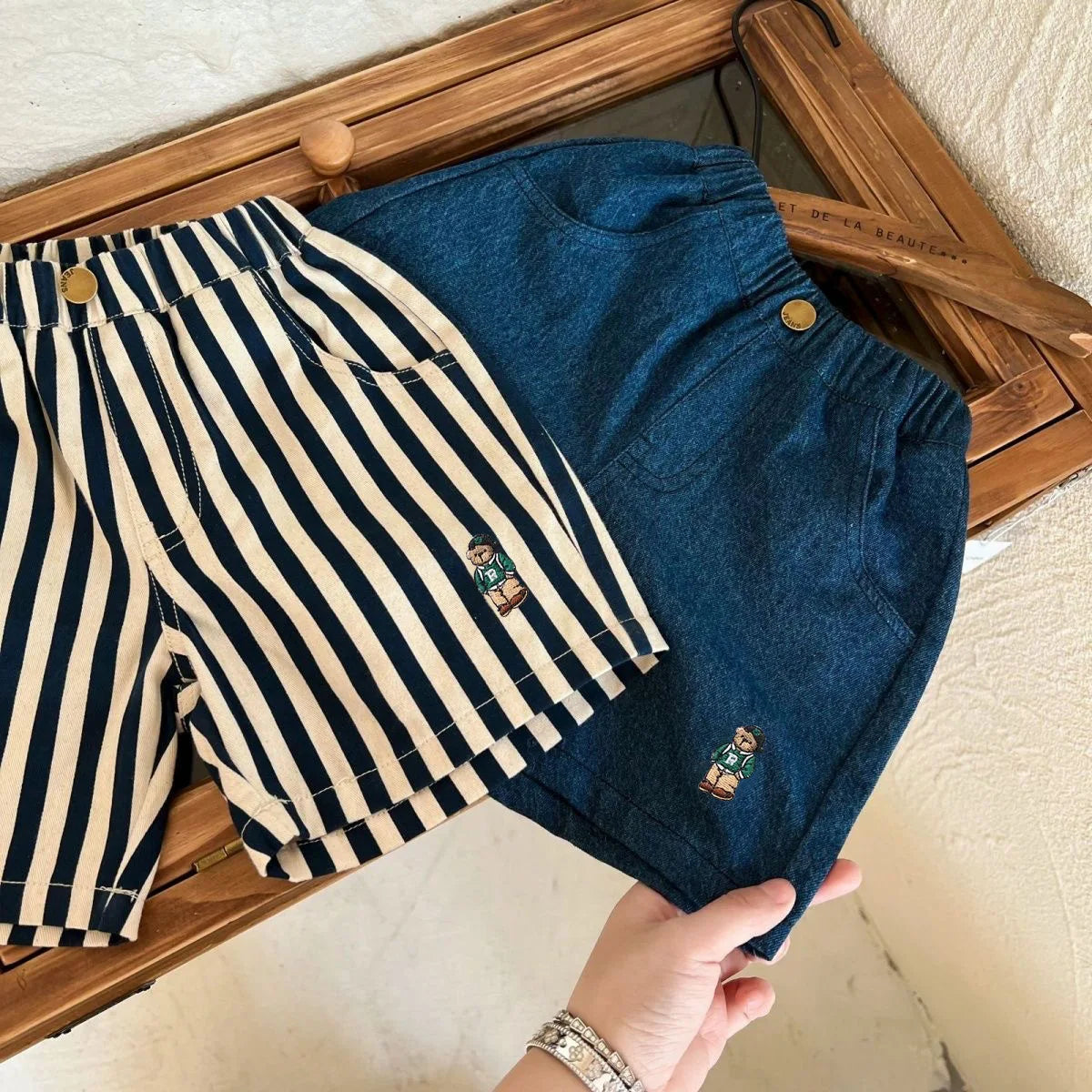 New Classic Shorts for Boys Girl Baby Cotton Stripe Elastics Waist Casual Summer Kids Shorts 0-4 Years