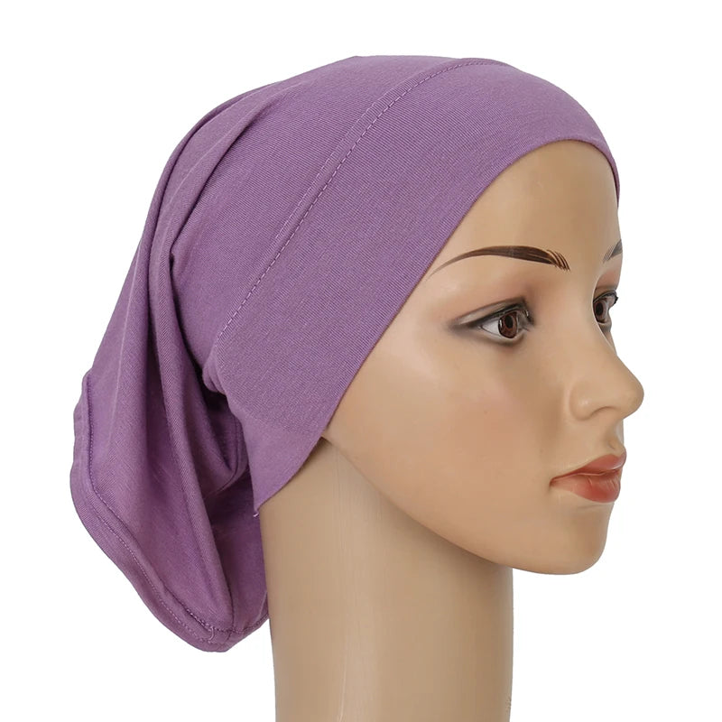 Cotton Modal Inner Hijab Undercap Muslim Turban Islam Underscarf Hijab Bonnet Soft Stretch HIjabs Tube Cap Turbante Mujer Hat