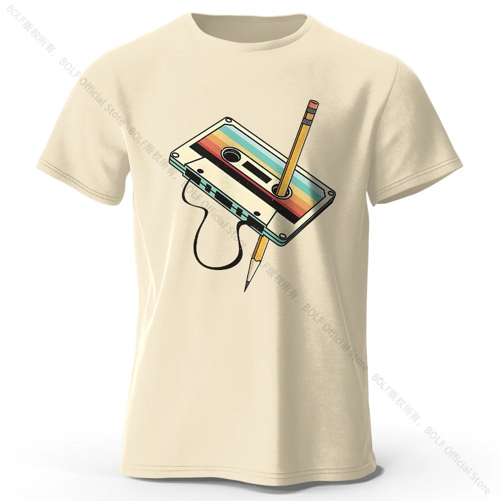 Men's Summer Essential 100% Cotton Printed T-Shirt, Soft & Breathable Round Neck Short Sleeve Tee, Unisex Casual Wear