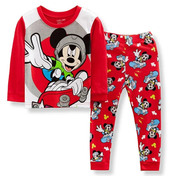 Spring Autumn Children's Mickey Clothing Sets Boys Sleepwear Clothes Kids car Pajamas Set Baby Girls Cotton Cartoon Pijamas