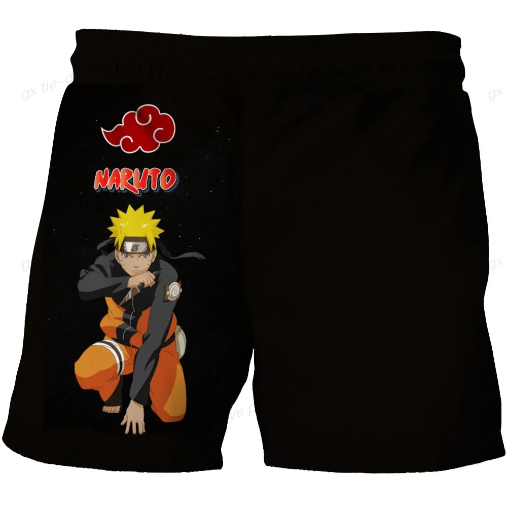 2024 Hawaiian Naruto Shorts Boy Breathable Printed Anime Boys Beach New Summer Surfing Swimming Short Pants