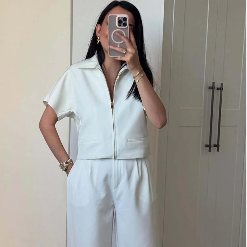 MUJER 2025 Cropped Jacket Women Zipper Varsity Women's Jackets Short Sleeve Womens Coats Casual Outerwears Holiday Woman Jackets