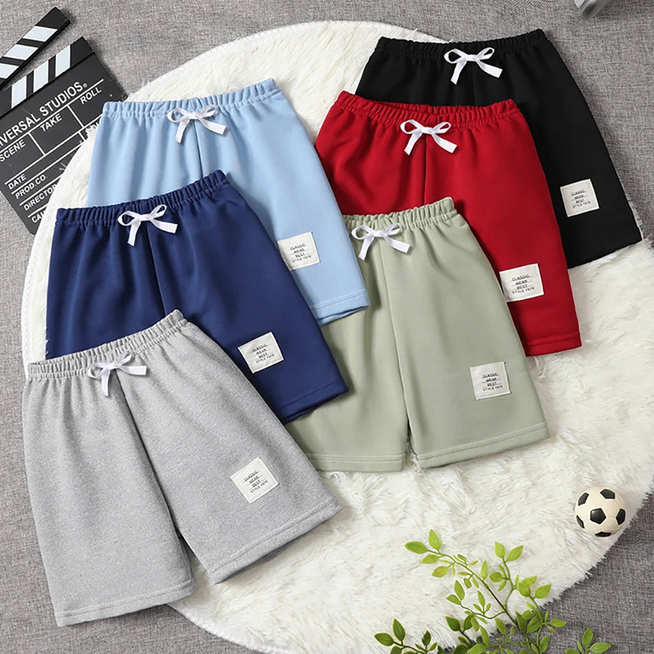 1/4/6 Pieces Summer Children's Basic Versatile Candy Colored Shorts For Boys And Girls Sports Running Loose Pants Outdoor Shorts