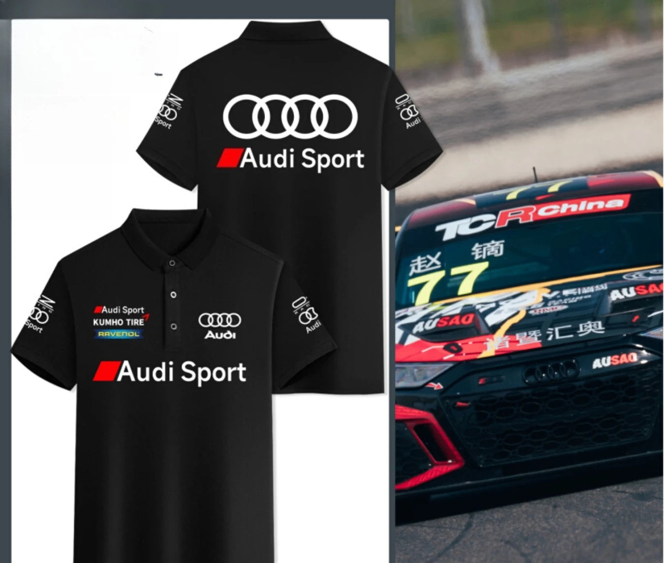 Summer Hot Selling Sports Logo Audi TCR Touring Audio Short-sleeved High-end Polo Shirt Racing Suit Men's T-shirt Summer Clothes