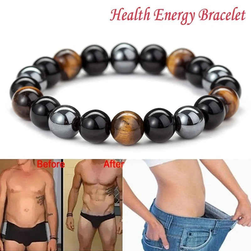 Natural Black Obsidian Hematite Tiger Eye Beads Bracelets Men for Magnetic Health Protection Women Soul Jewelry Pulsera Hombre